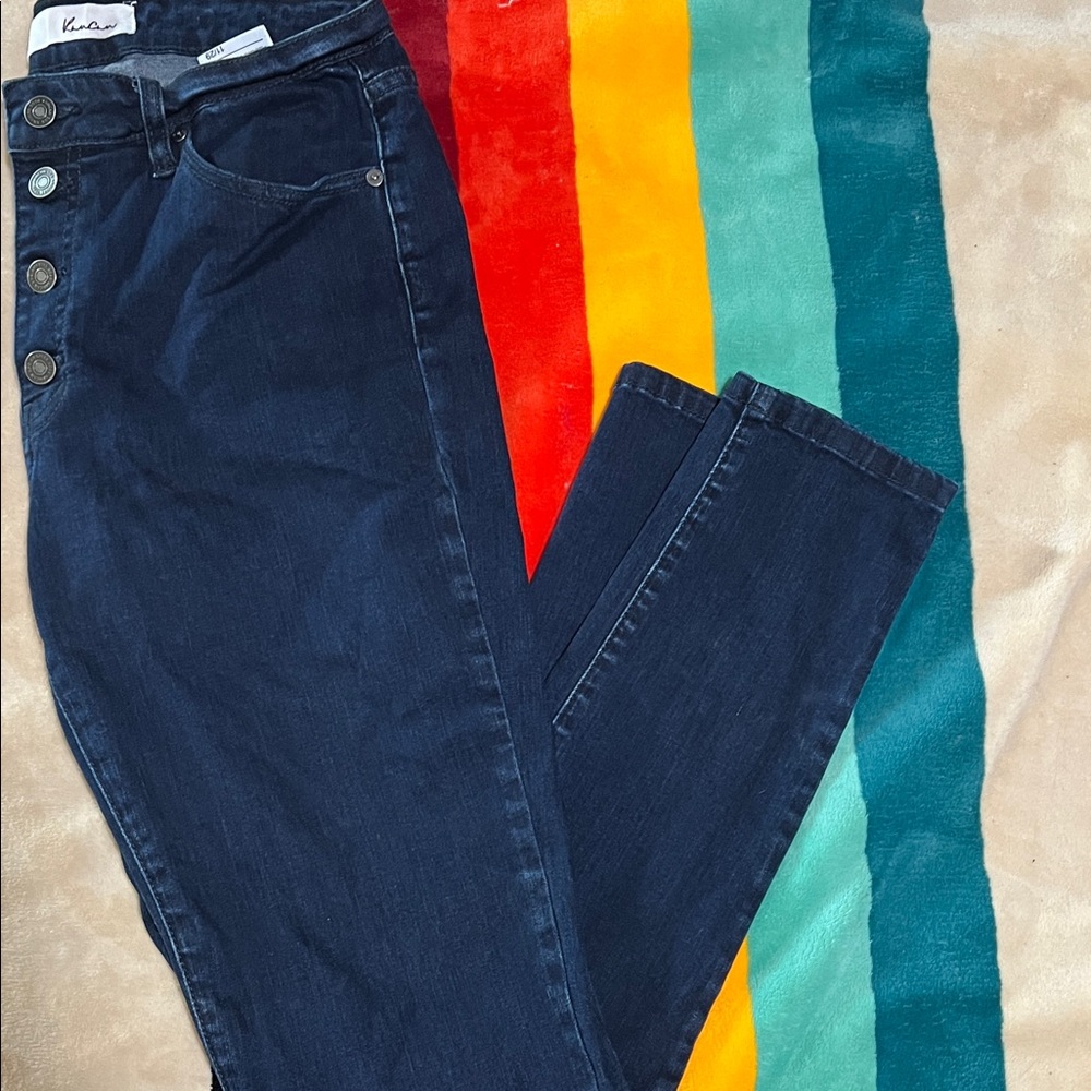 KanCan Women's Deep Blue Straight Leg Jeans